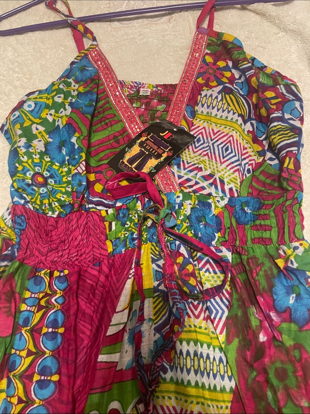 NWT Junglee Billee Vibrant Multicolor Floral Boho Dress - Picture 3 of 8